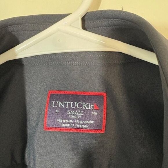 UNTUCKit Shirt Mens Small Black Gironde Slim Fit Performance Stretch 40349 - Picture 3 of 7